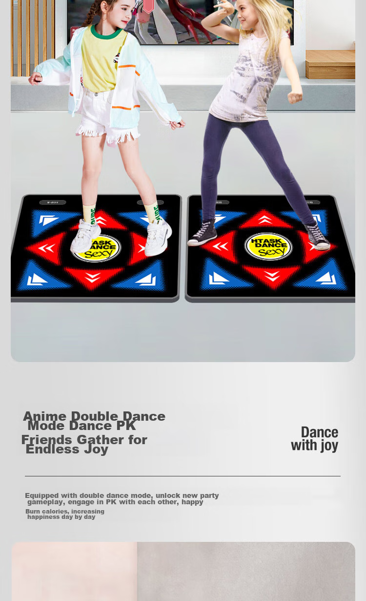 HongTai Home Dance Machine, Wireless Dance Mat with Projector for Computer And TV, Smart AI Motion Capture 12