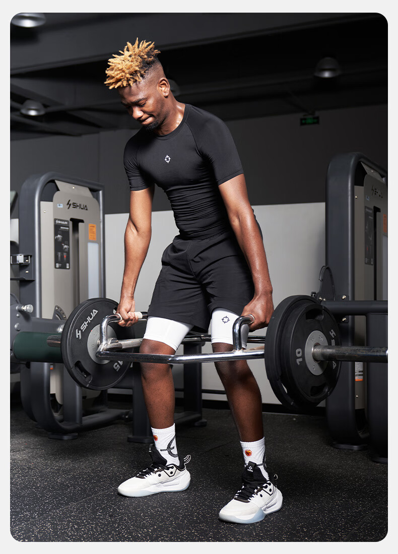 RIGORER Men's Short-Sleeve Compression Shirt, Round Neck, Sports Basketball Running Training Fitness Tight-Fitting Slimming Highlighting Line Top 11