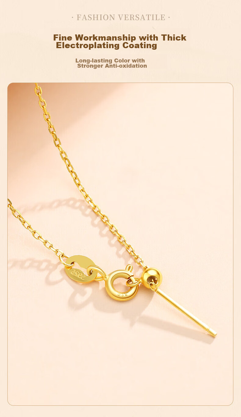 GLTEN Women's Plain Gold And Silver Chain Necklace, Versatile Pendant, Everyday Accessory, Gift for Girls 6