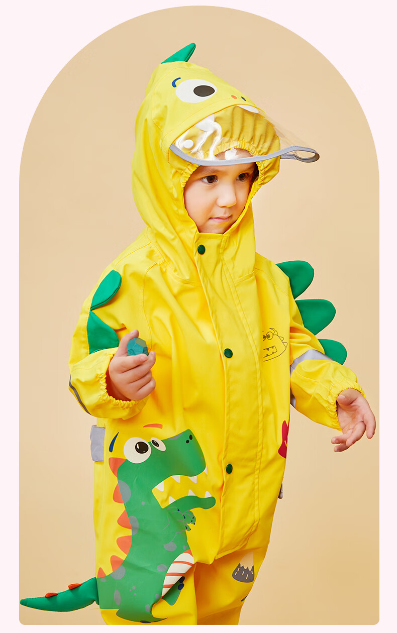 Lemonkid Children's Raincoat for Boys And Girls, Baby Rain Poncho, Elementary School Student Rain Gear, Tiana Rainbow Star Rabbit One-Piece, XL 24