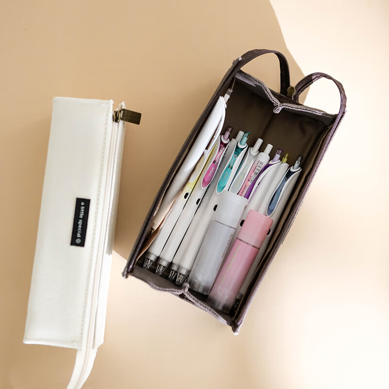 Пенал KOKUYO One-Meter New Pure Stationery, большой вместимости, с разделителями, светло-коричневый, 1 шт.
