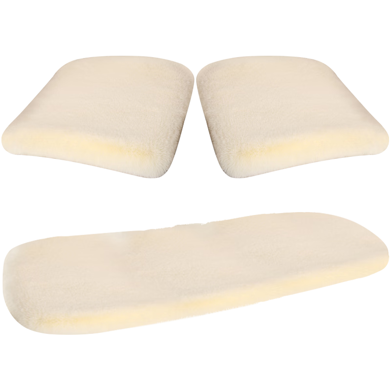 Jiabolan Winter Car Seat Cushion, Plush Thickened Short Plush, Single Piece Backrest Pad, Warm Rear Seat Commercial Vehicle Three-Piece Set