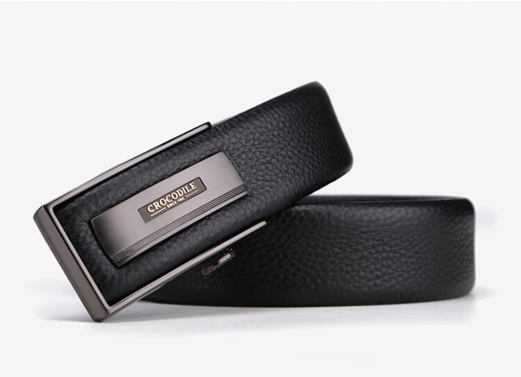 CROCODILE Men's Belt, Inner-Wear Style, Top-Grain Leather, Business Casual Fashion Automatic Buckle Belt 12575, Gift for Boyfriend 11