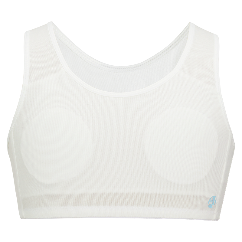 Aimer Junior Sports Bra, First Stage Vest-Style Athletic Bra for Girls' Development, Mesh Fabric, AJ1158591, White, Size 160