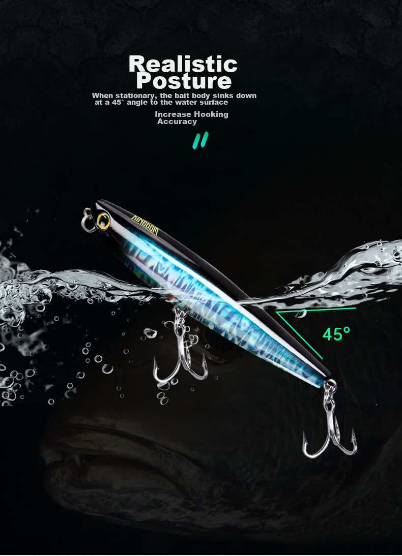 Guowangliya Lure, Surface System Zhi Dog Micro Floating Pencil, Freshwater Long-Casting Lure, Largemouth Artificial Bait, 11g-03 5