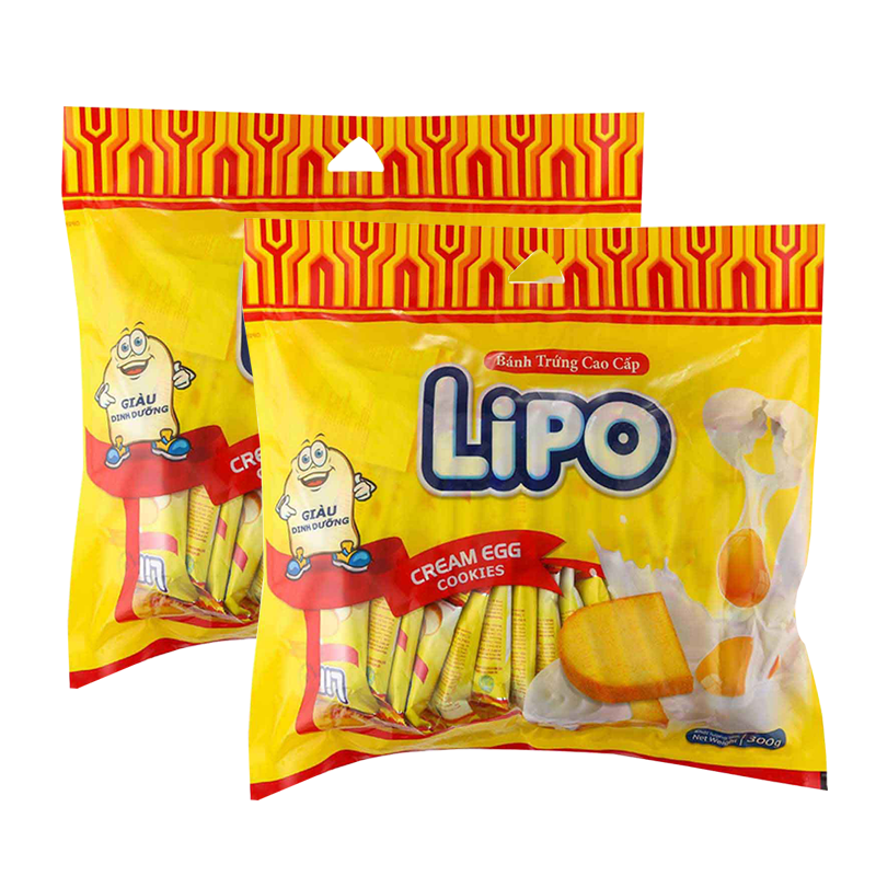 Lipo原味面包干300g*2袋 越南进口饼干 零食大礼包  年货 出游 野餐