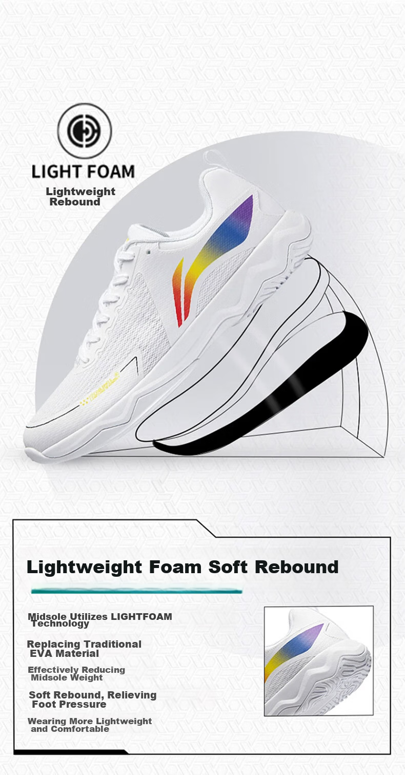 Li-Ning Table Tennis Shoes Qilin 3.0ESS Unisex Anti-Slip Shock-Absorbing Sports Shoes Training Shoes Standard White Size 39 2