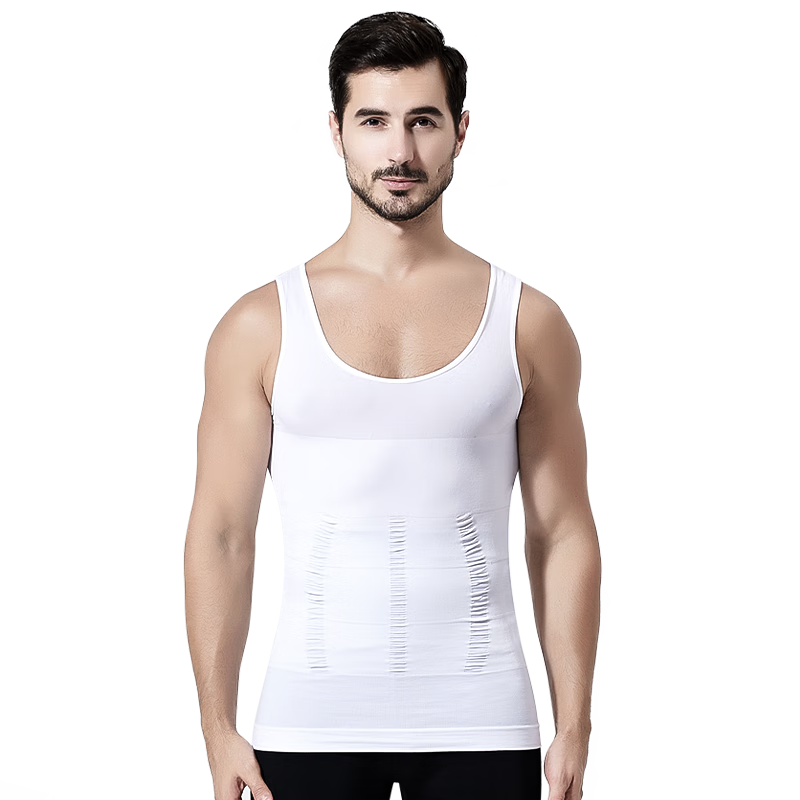 Livex Men's Tummy Control Tank Top, Tight-Fitting Shaping Shirt, Fitness Workout Waist-Cinching Chest-Enhancing Belly-Slimming Breathable Undershirt for Me