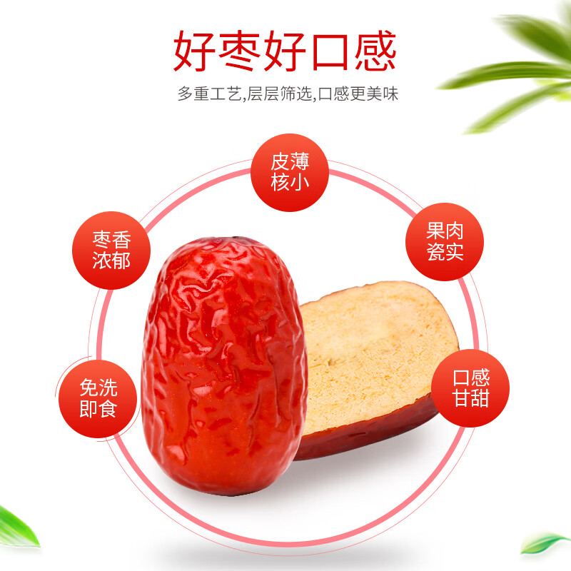 楼兰丝路红枣500g*2袋 大枣蜜饯果干 新疆特产 五星特级灰枣休闲零食
