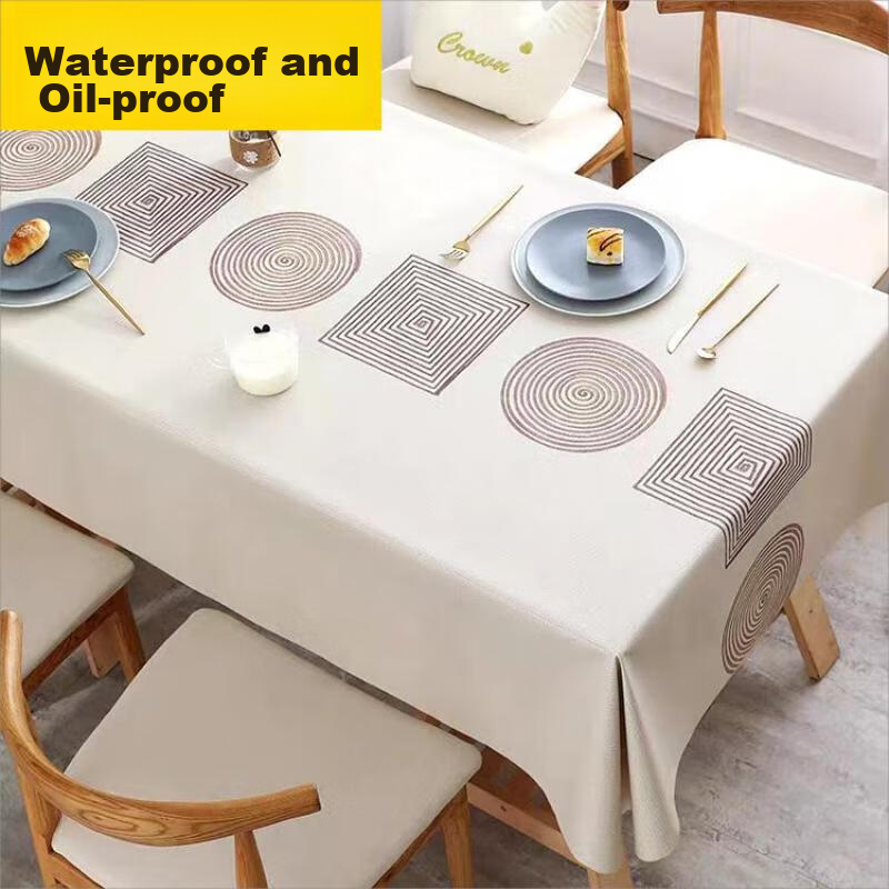 MOON TIME Tablecloth, Fabric Waterproof And Oil-Resistant, Washable Dining Table Cover, Rectangular Table Mat, PVC Table Pad, 140*180cm