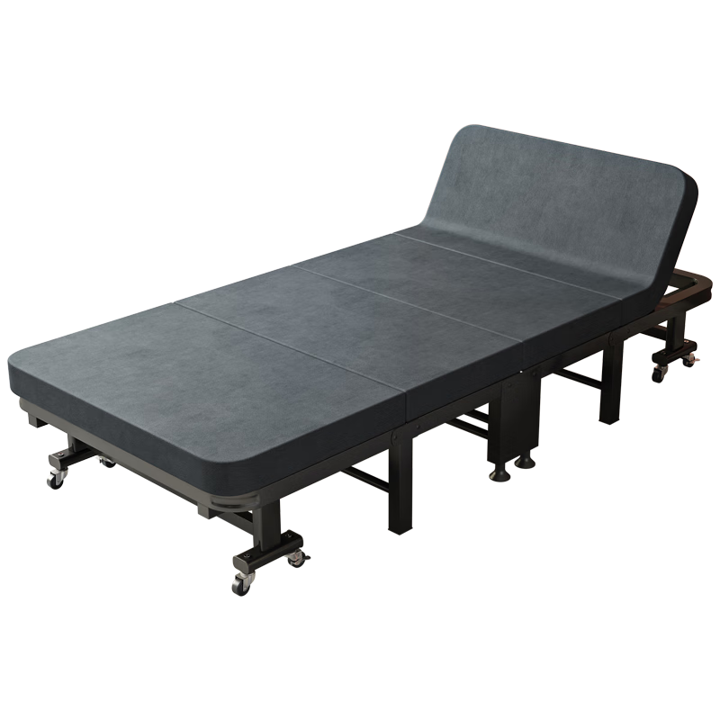 Jialiren Folding Bed, Office Nap Single-Person Tech Fabric Home Bed, with Backrest, Portable Hard Board Latex Pad, Accompanying Care Bed