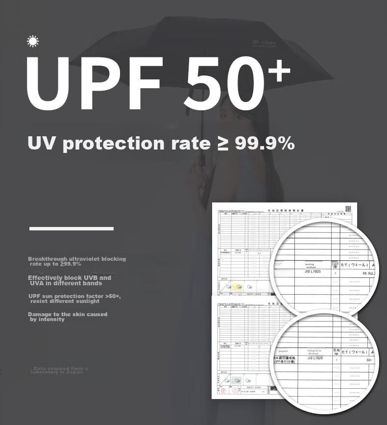 OBSU Japan Carbon Fiber Umbrella Ultra-Lightweight Three-Fold Sunshade UV Protection Rain and Sun Dual Use Pink Carbon Three-Fold 3
