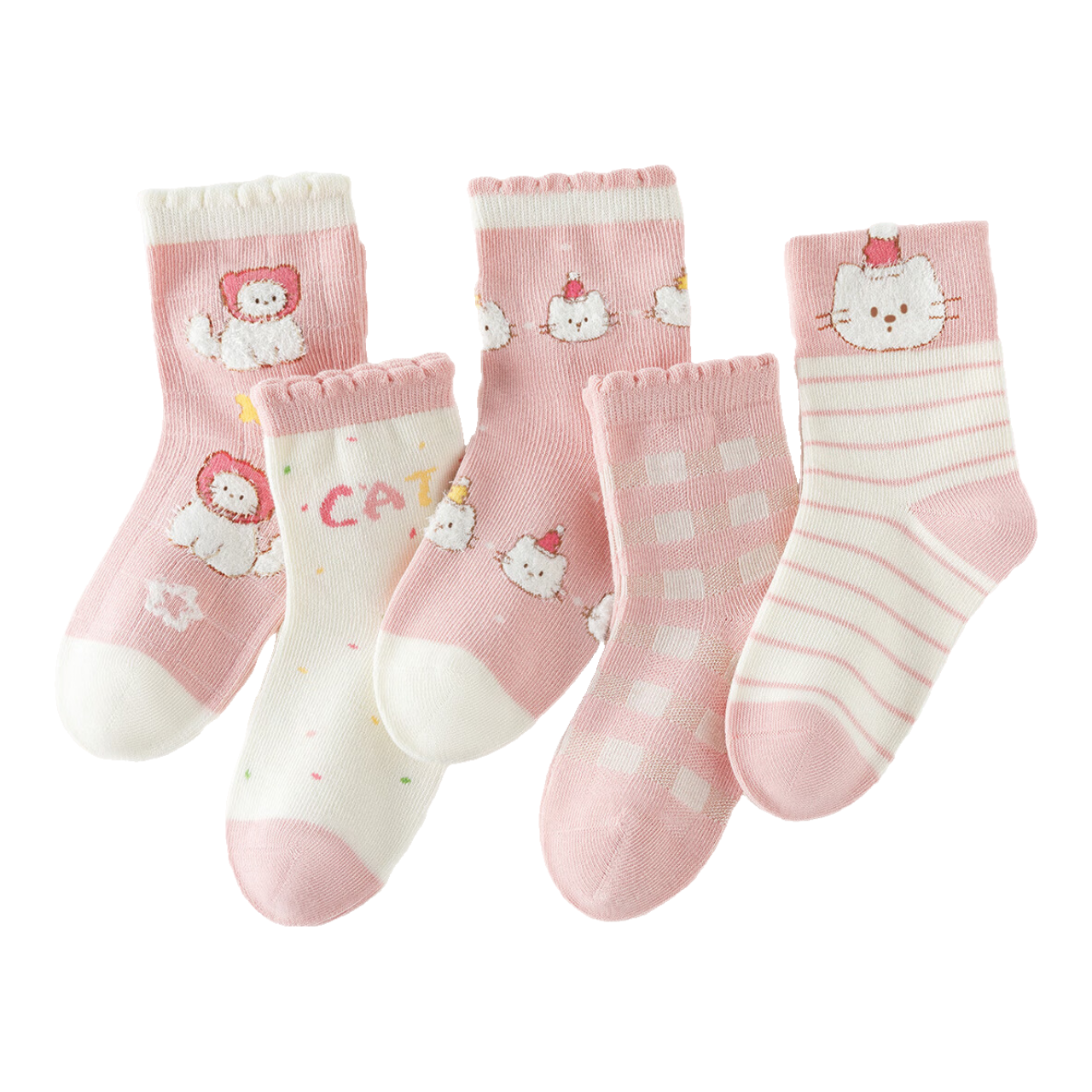 Caramella Spring And Summer Children's Socks, Girls' Mid-Calf Socks, Cartoon Cute Xinjiang Cotton Soft Comfortable Baby Floor Socks