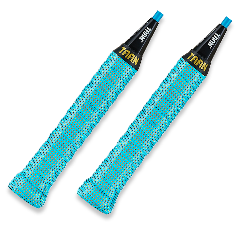 Taan Badminton Racket Grip Tape, Wear-Resistant, Sweat-Absorbing, Double-Layer Wrap Handle Tape, Patented Version, Light Blue, 2-Pack TW090