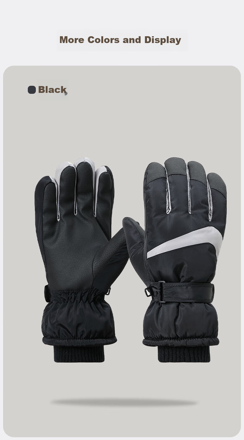 MISSION UV Ski Gloves for Men, Winter Thickened Fleece-Lined Windproof Cold-Resistant Water-Repellent Autumn Winter Cycling Touchscreen Warm Gloves 10