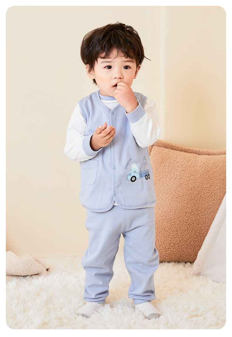Shubeiyi Baby Clothes Children's Vest Reversible Waistcoat Infant Sleeveless Jacket Top for Boys And Girls Spring Autumn Warm Vest Blue 110 9