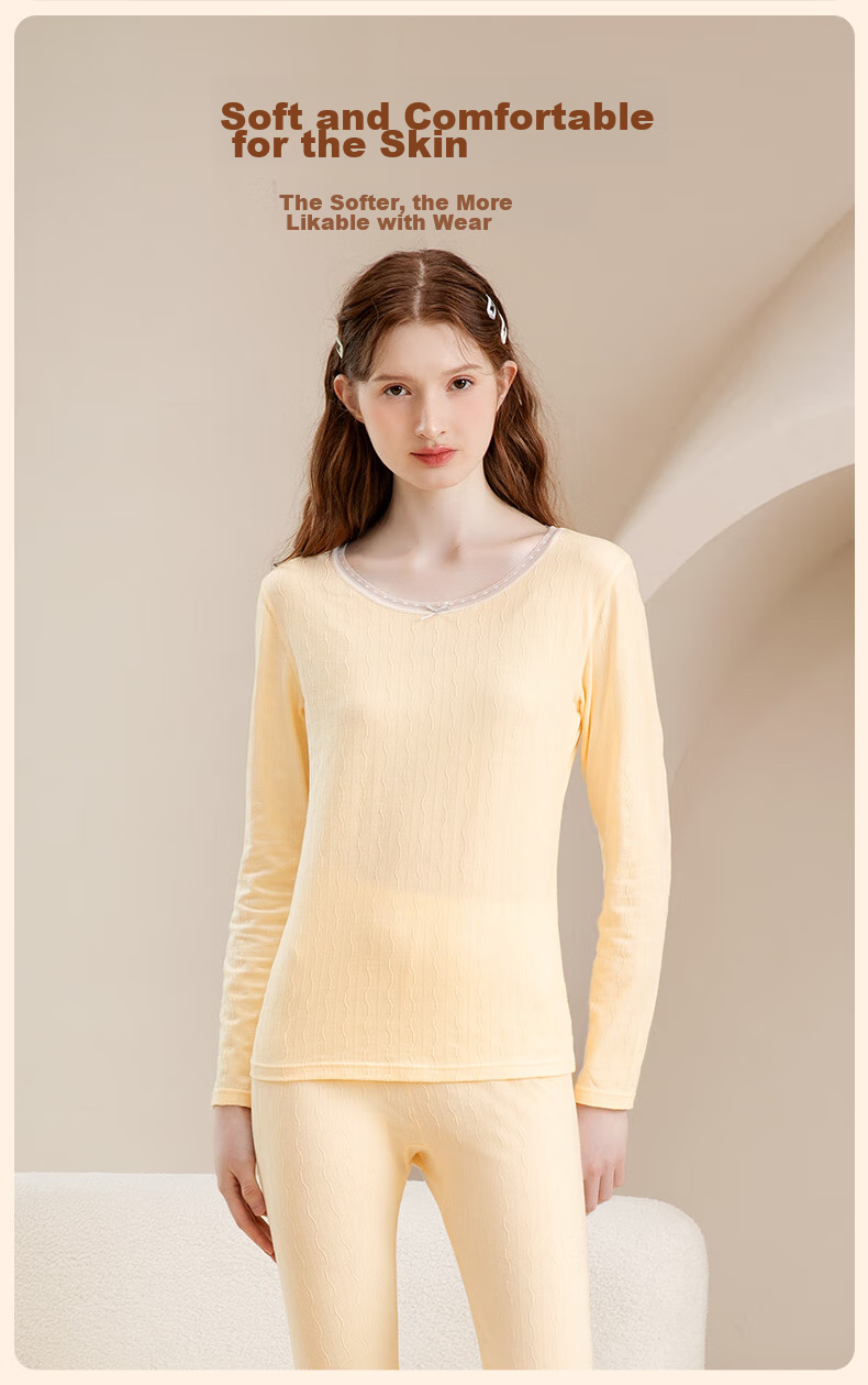 Fenteng Women's Thermal Underwear Set [Moisturizing Plant Coconut Oil] 10A Antibacterial 2025 New Autumn Long Johns Set 6
