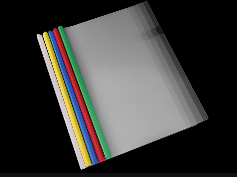 SIMAA 10 A4 Colored Transparent File Folders with Pull Rods for Resumes, Reports, Student Exams, Storage, Meetings, Document Organization, Product Inspection, Office Stationery 6755 12