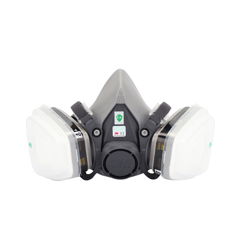 3M 6200 Gas Mask Respirator for Dust, Toxic Gases, Formaldehyde, Organic Vapors And More with 6005 Filter Cartridge Firefighting Mask
