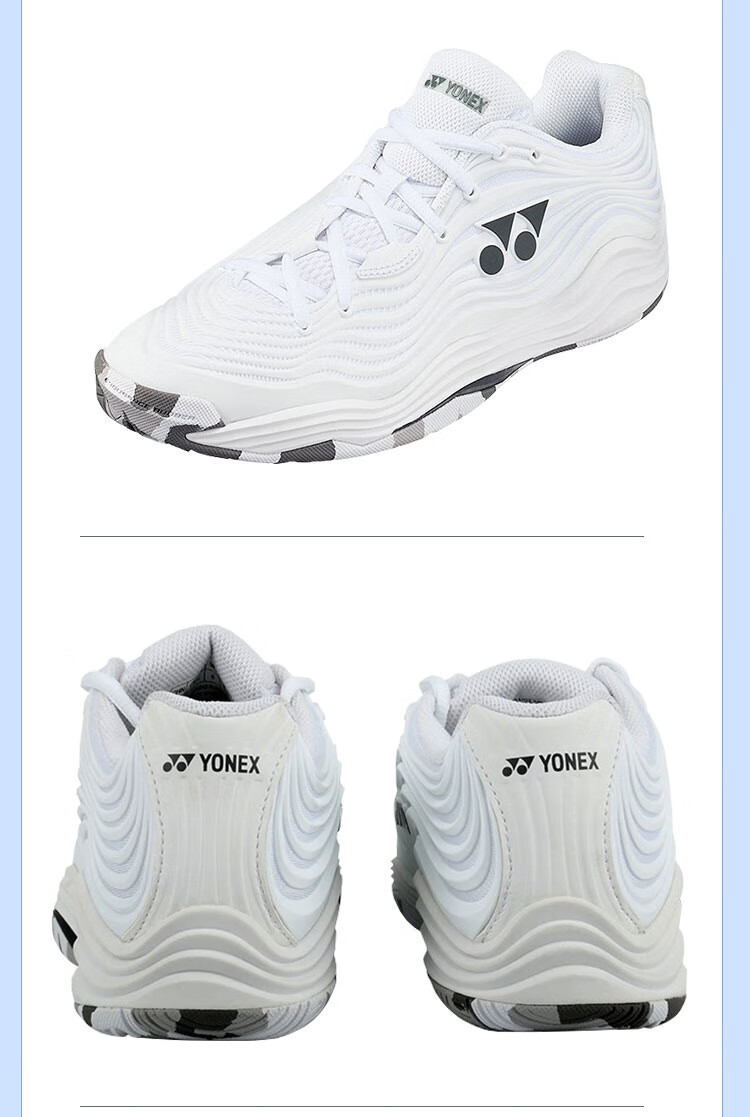 YONEX Tennis Shoes Professional Competition Non-Slip Shock Absorption Power Cushion Fashion Men SHTE5MACEX White Brown Size 42 2