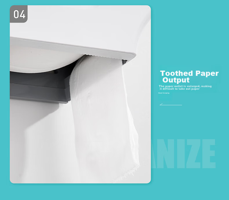 MODUN 5826 White Hotel Bathroom Large Roll Paper Box Wall-Mounted Large Dispenser Box Toilet No-Drilling Tissue Box 15