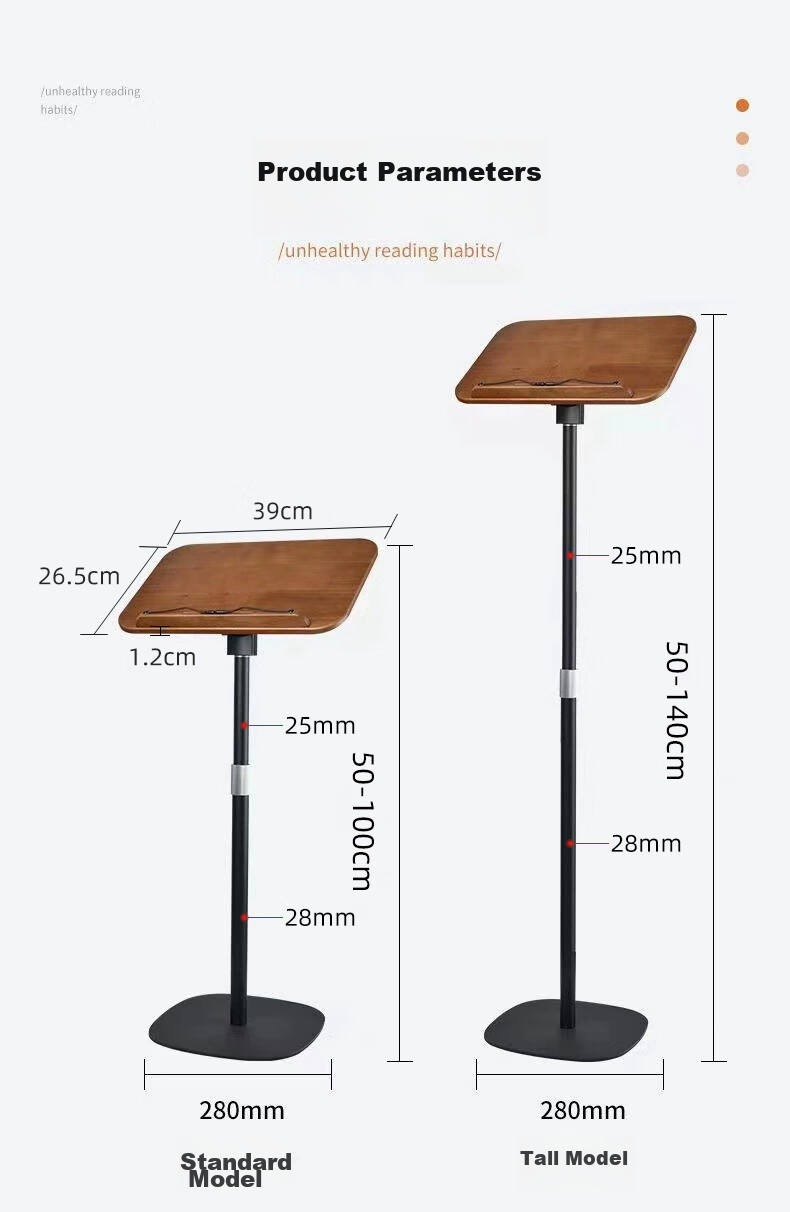 Maneryuepu High-End Solid Wood Music Stand, Adjustable Height Sheet Music Rack for Instruments 1