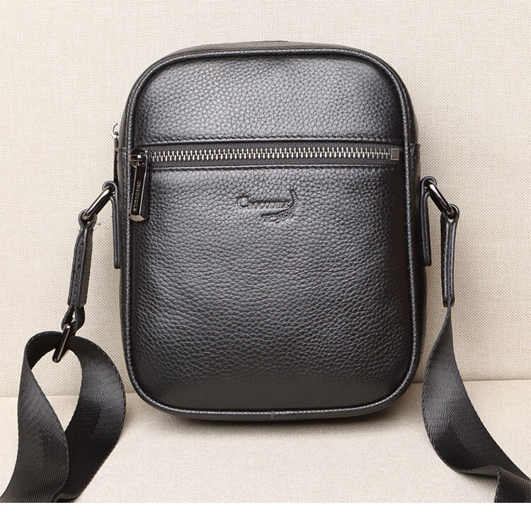 CROCODILE Trendy Fashion Shoulder Bag for Men, Top-Grain Leather Casual Simple Crossbody Bag 12932 Gift for Boyfriend 5