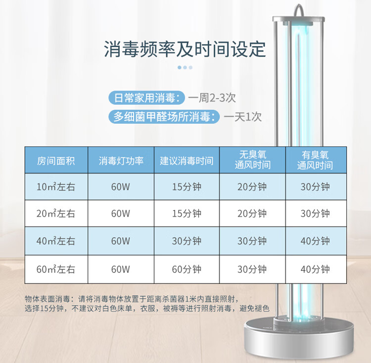家用臥室客廳殺菌檯燈 學校酒店移動式寵物室內除蟎殺菌燈 帶臭氧雙重