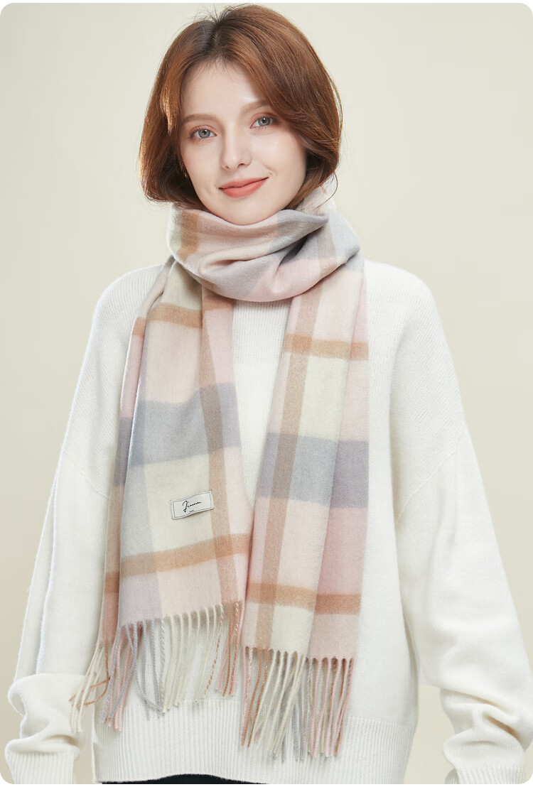 JIUMU Pure Wool Scarf for Women, Autumn And Winter Neck Warmer, Ladies' Warm Shawl, Gift for Women on Mid-Autumn Festival Or Birthday, Gift Box Packaging 12