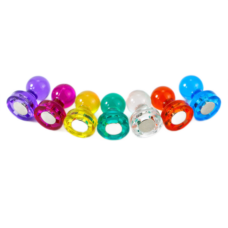 Youbili Strong Magnetic Pushpins, Colorful Round Magnets, Office Whiteboard Teaching Aid Magnetic Discs 15*21mm, 10 Pieces/tube, 8025 Blue