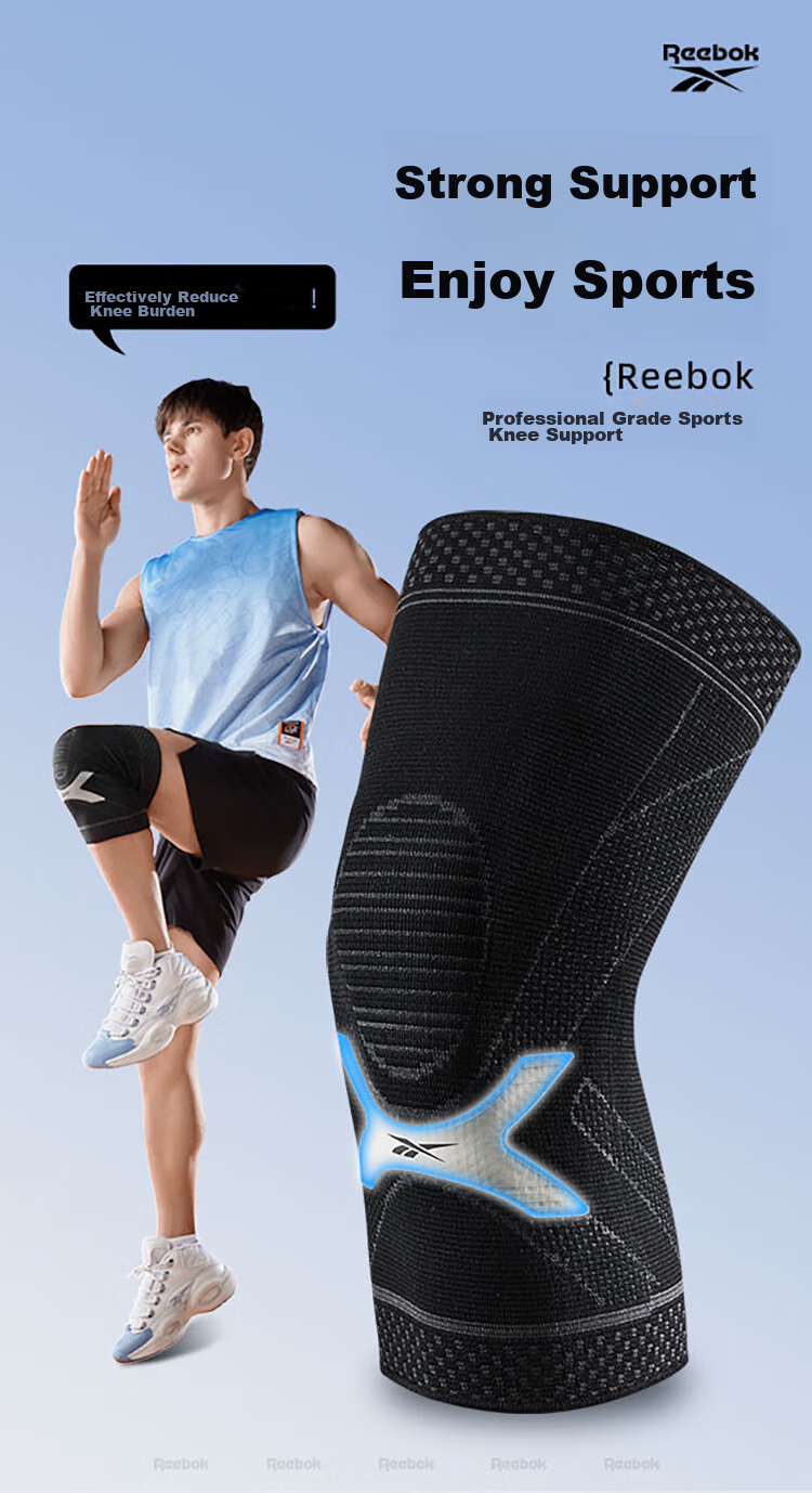 Reebok Knee Brace for Sports, Meniscus Support for Running, Hiking, Basketball, Men And Women, Soccer, Badminton, Fitness Knee Protection, Patella Guard, Size L 1