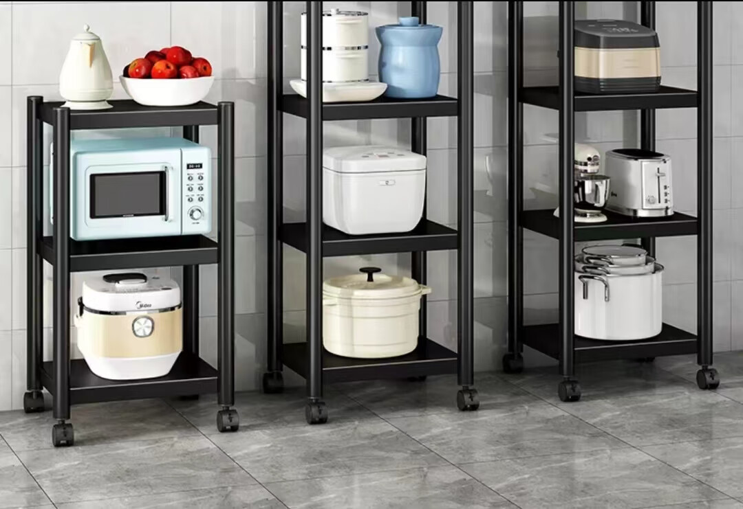 UOEN Kitchen Gap Storage Rack Floor-Standing Multi-Layer Narrow Space Organizer Multi-Functional Pot and Microwave Storage Shelf 16