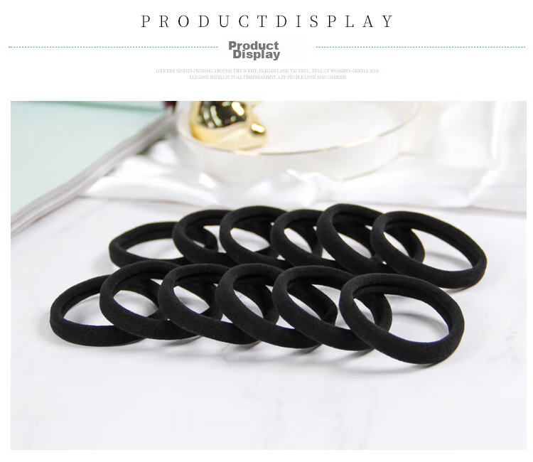 UPLUS Seamless Hair Ties, Black, 30 Pieces, High Elasticity Rubber Bands, Hair Ties, Elastic Bands with Leather Covers 8