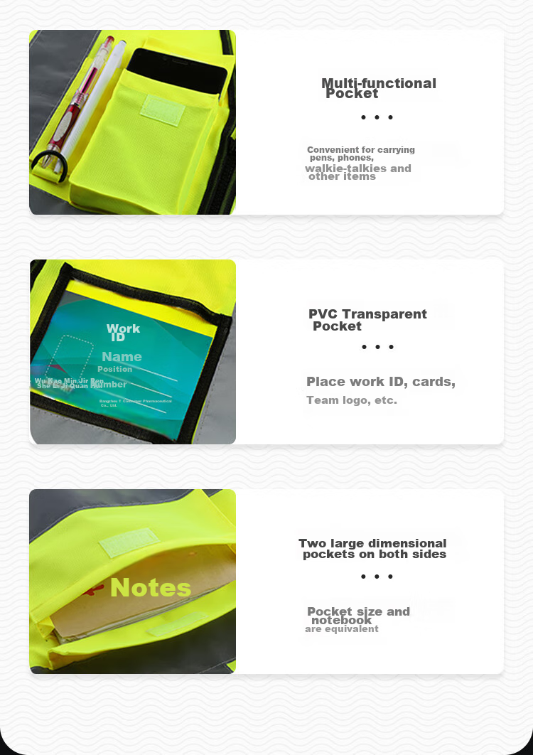 XINGGONG Reflective Vest, Reflective Waistcoat, Reflective Clothing, Reflective Jacket, Traffic Construction Sanitation Vest, Fluorescent Clothing, Fluorescent Yellow, XL Size 3