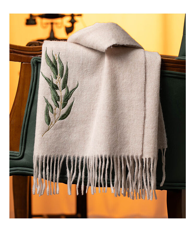 Shanghaigushi 100% Wool Scarf Gift Box, Winter Warmth, Embroidered Neckwear for Men And Women, Birthday Gift for Mom Or Teacher, National Day Present 25