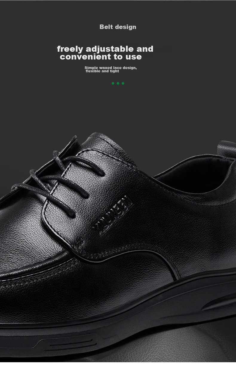 MULINSEN Men's Leather Business Casual Shoes, Breathable Soft-Soled Middle-Aged Dad Shoes L3241012 9