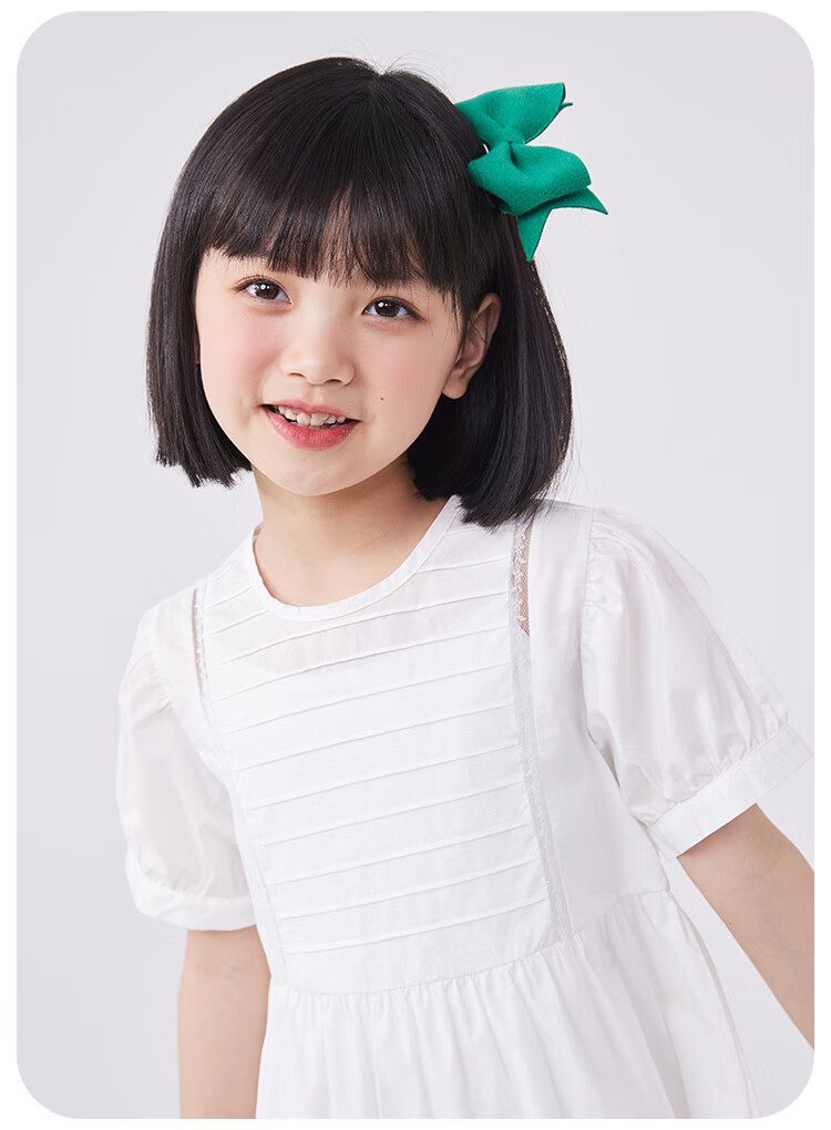 QQ DUCK Girls' Dress, Children's Summer Princess Dress, Youth Skirt, Gift for Holidays And Performances, Formal Dress, White 9