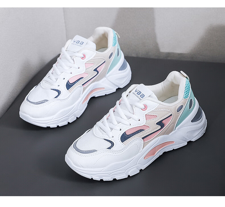 CARTELO Women's Dad Sneakers, Spring Casual White Shoes, Comfortable Sports Shoes, Running Shoes for Women, 0936 White, Size 35 20