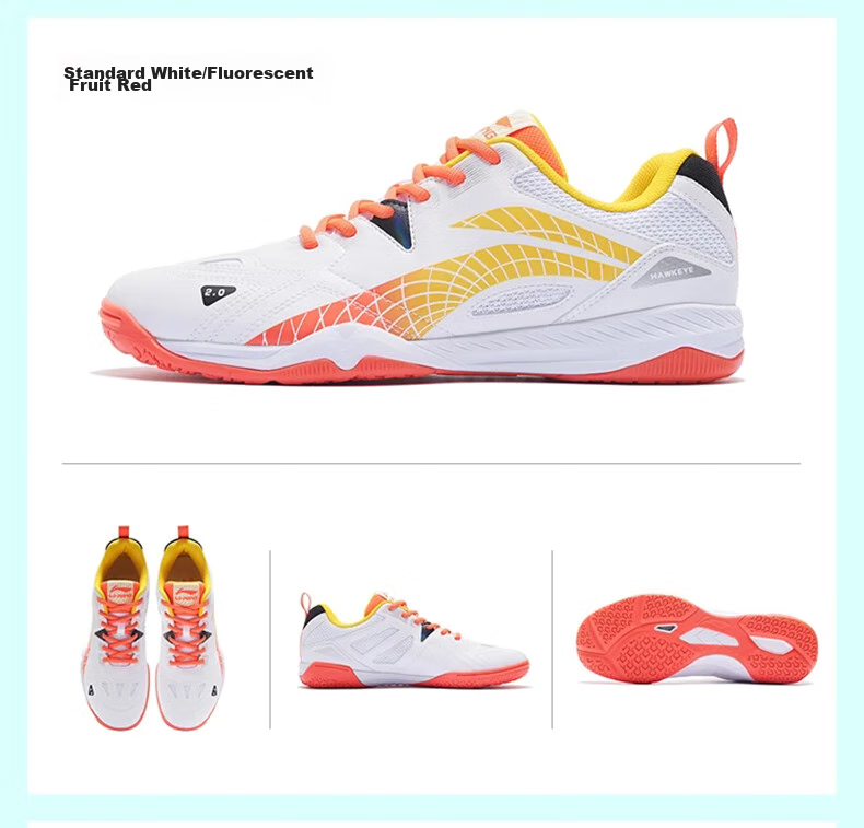 Li-Ning Table Tennis And Badminton Shoes, Eagle Eye 2.0 National Team Competition And Training Shoes, White/fluorescent Fruit Red, Size 40 10