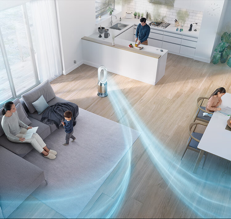 DYSON PH05 Air Humidifying And Purifying Fan, Air Purifier with Virus Filtration, Moisturizing without Mist, Removes Formaldehyde And PM2.5, Pet-Friendly Certified, Platinum Color 9