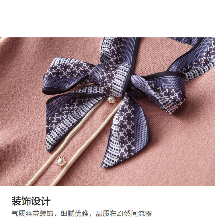 Dme [Commute] Spring And Autumn Silk Ribbon Pearl Button Decorated Cardigan, Versatile Knit Sweater for Women, Medium Gray, Size S 6