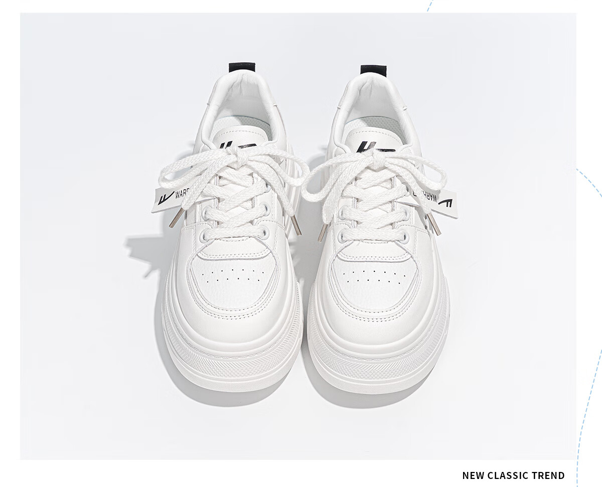 Huili Women's Shoes Spring And Summer Thick-Soled Heightening Sneakers for Female Students, Casual Versatile Breathable Comfortable White Shoes for Women, White Color Size 36 16