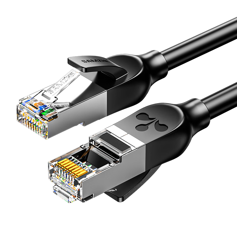 SAMZHE Cat6A 10 Gigabit Pure Copper Ethernet Cable, 10 Meters, CAT6A Patch Cable, Home Computer Network Broadband Engineering Jumper, Compatible with Gigabit 8-Core 2.5G Connection Cable GD6A100
