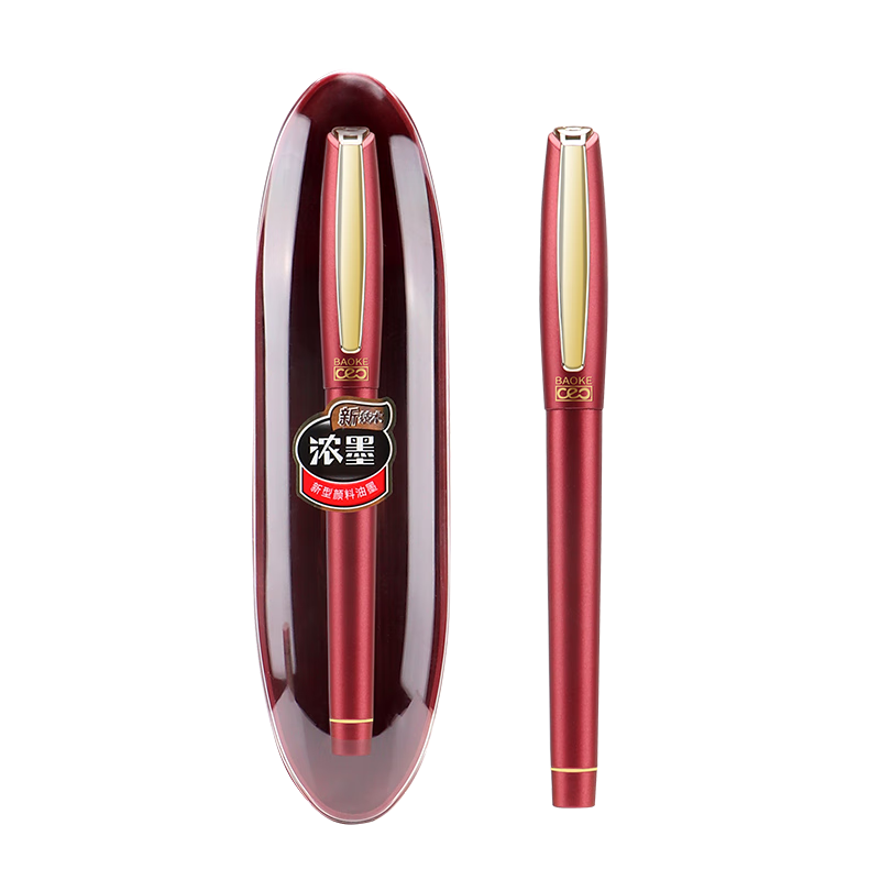 BAOKE PC5038 0.5mm Gel Pen Large Capacity Signature Pen Bullet Tip Black Ink Single Pack Red Barrel