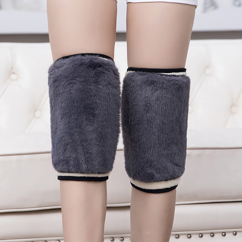 Chidong Knee Pads for Men And Women, Warm Knee Protectors, Cold And Windproof Gear, Fleece-Lined for Elderly, Black, One Size Fits All, Pack of Two