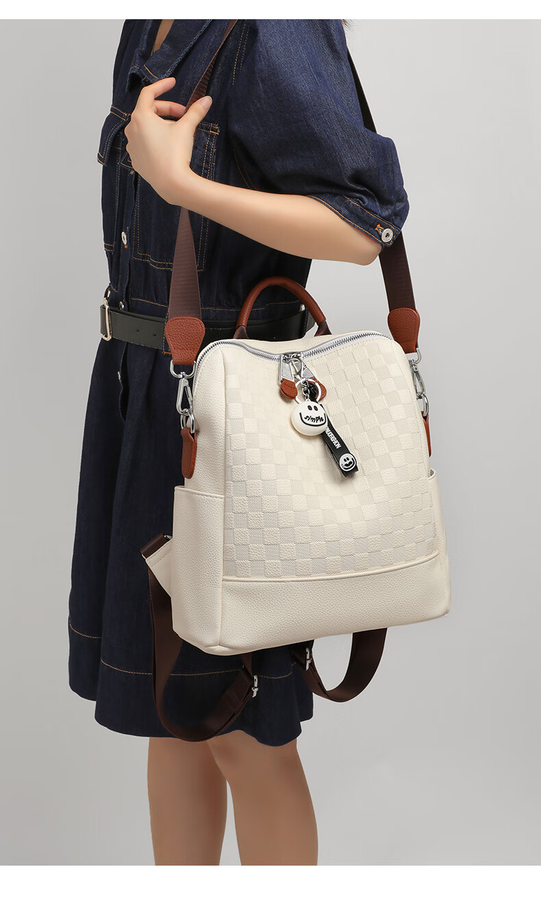 Aiqinghai Top-Grain Leather Backpack for Women, Luxury Brand School Bag, Crossbody Bag, Stylish Casual Versatile Birthday Gift 4