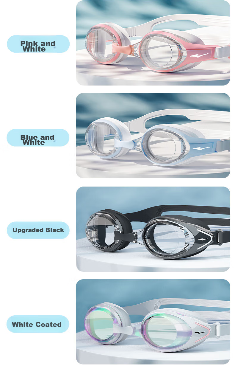 ERKE Swimming Goggles, Waterproof And Anti-Fog, for Men And Women, High-Definition Myopia Swimming Goggles, Professional Sports White for Swimming And Diving, -6.00 Diopters 12
