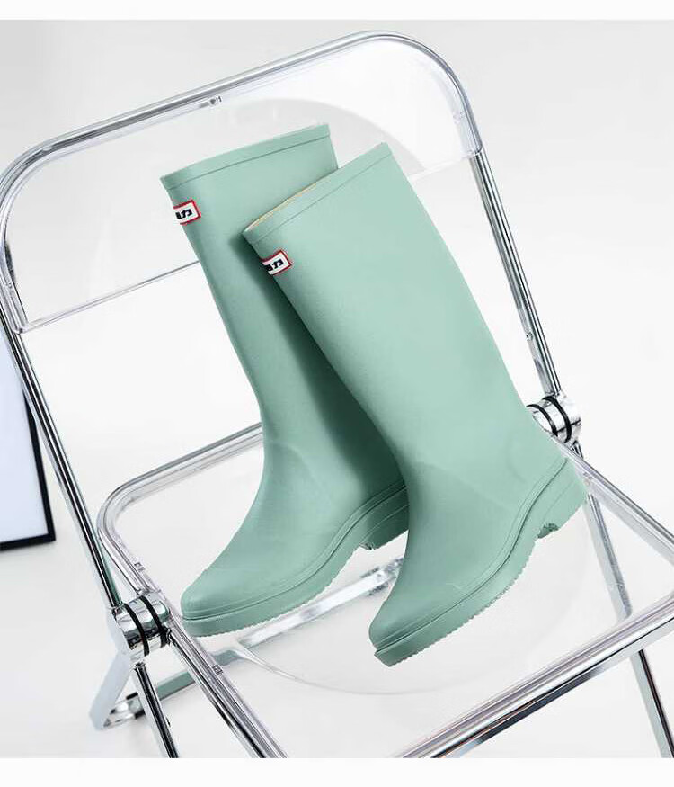 Warrior Rain Boots for Women, Fashionable Adult Tall Rain Boots, Water Shoes, Rubber Shoes, Overshoes, Water Boots HXLO33 Green 37 6