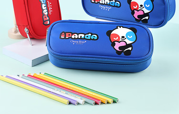 Zhonghua Panda Series Large Capacity Pencil Case for Students / Multifunctional Stationery Box / Red Double-Layer Pencil Storage Box / Children's Day Gift P2003-1 13