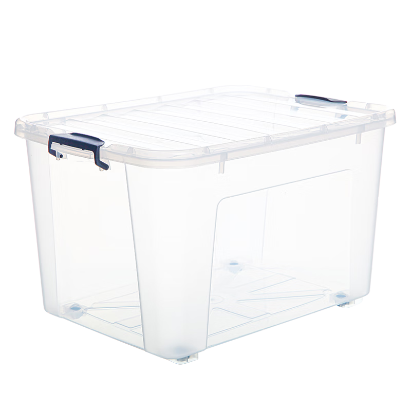 JD Original Plastic Clothes Storage Box, Large Size, for Quilts And Toys Organization, Car Storage Box, 105L Capacity, Transparent, with Wheels